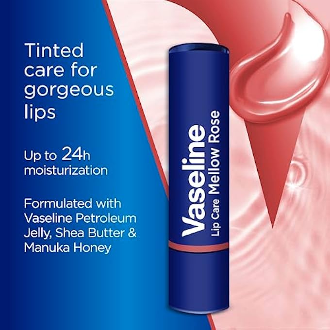 Vaseline LIP THERAPY COLOR & CARE MELLOW ROSE TINTED LIP BALM WITH SHEA BUTTER & MANUKA HONEY FOR ULTRA-HYDRATED LIPS| UPTO 24 HRS MOISTURE| NOURISHING & PROTECTING JELLY FOR A LIVELY COLOR| 3 GM - Image 2